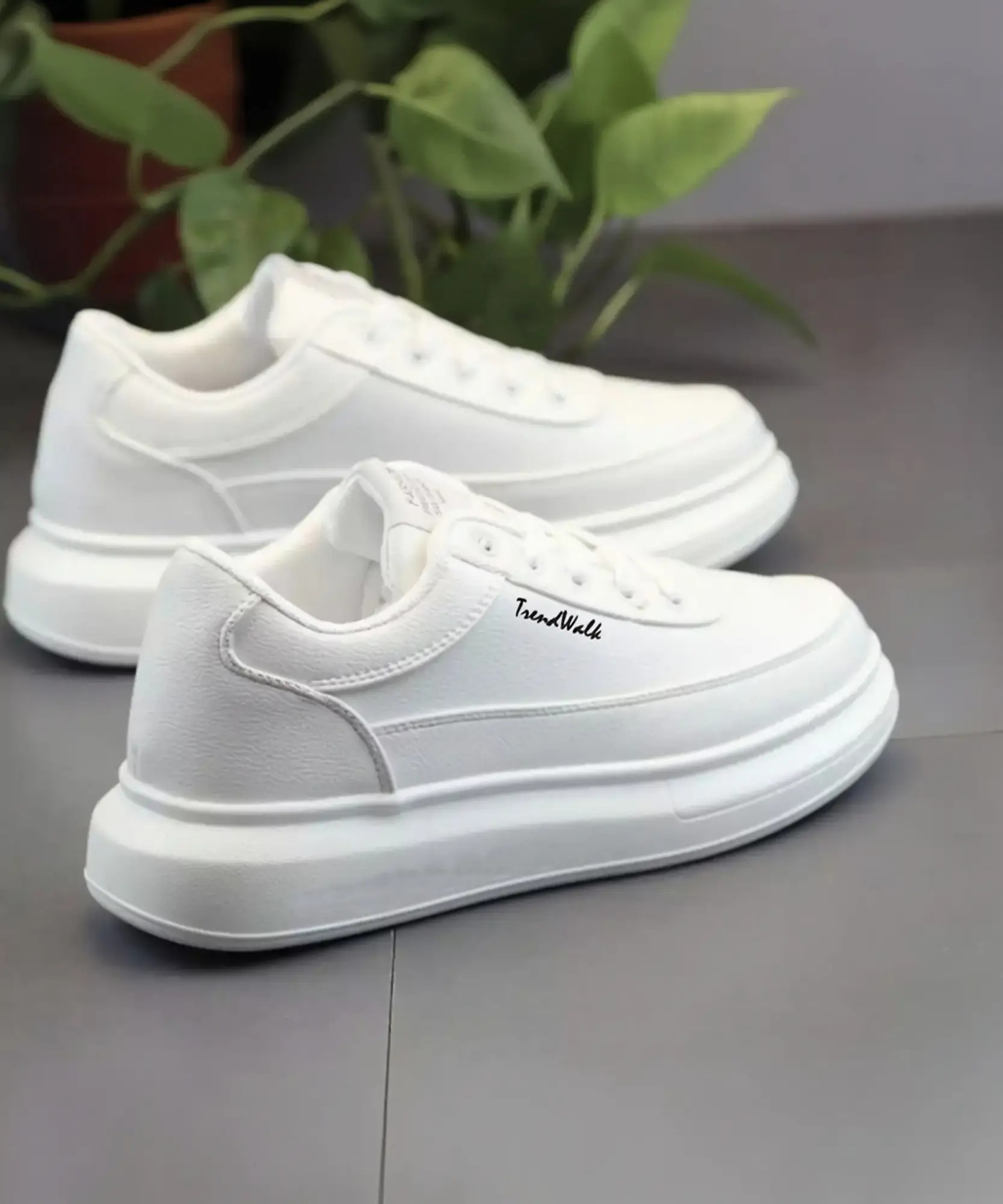 001-Original Luxury Branded Fashionable Men's Casual Sneakers For Men (White) Sneakers For Men (White , 9) - Image 3