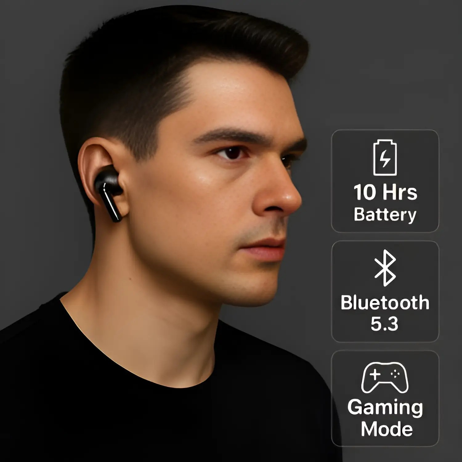 BULLSTORM BS ultrapood Bluetooth Gaming (Glossy Black, True Wireless) - Image 3