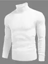 Men Striped High Neck Wool Blend T-Shirt - Image 3