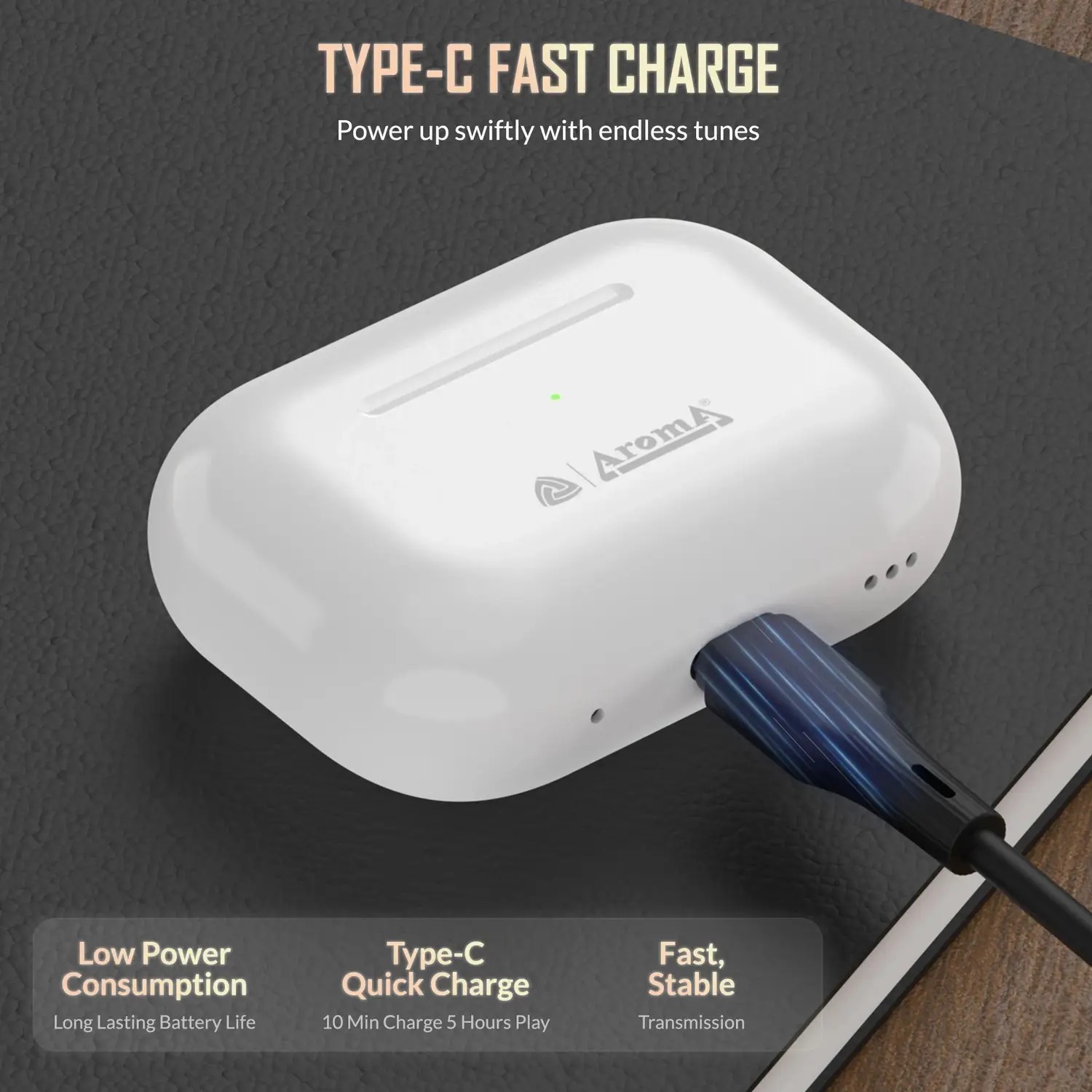 Aroma NB121 Pods Upto 40 Hours Playtime* Type C Fast Charging Dual Pairing Earbuds Bluetooth - Image 5