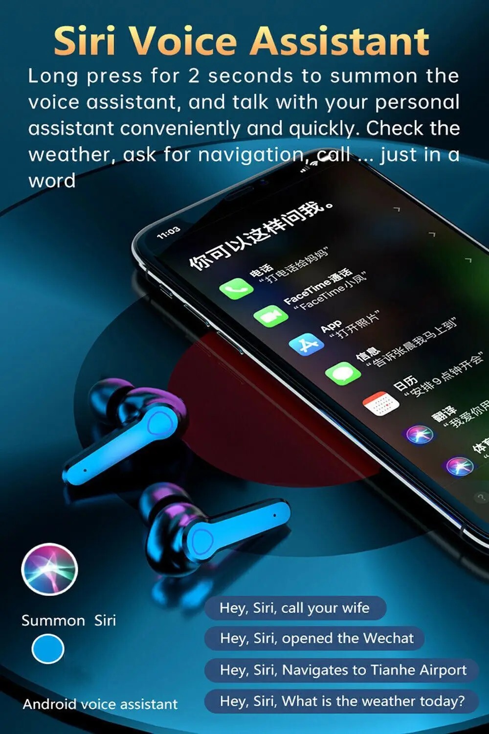 myxes New Edition TWS M19 Gaming Earbuds Bluetooth 5.0 Wireless LED Digital Display N8 Bluetooth - Image 2