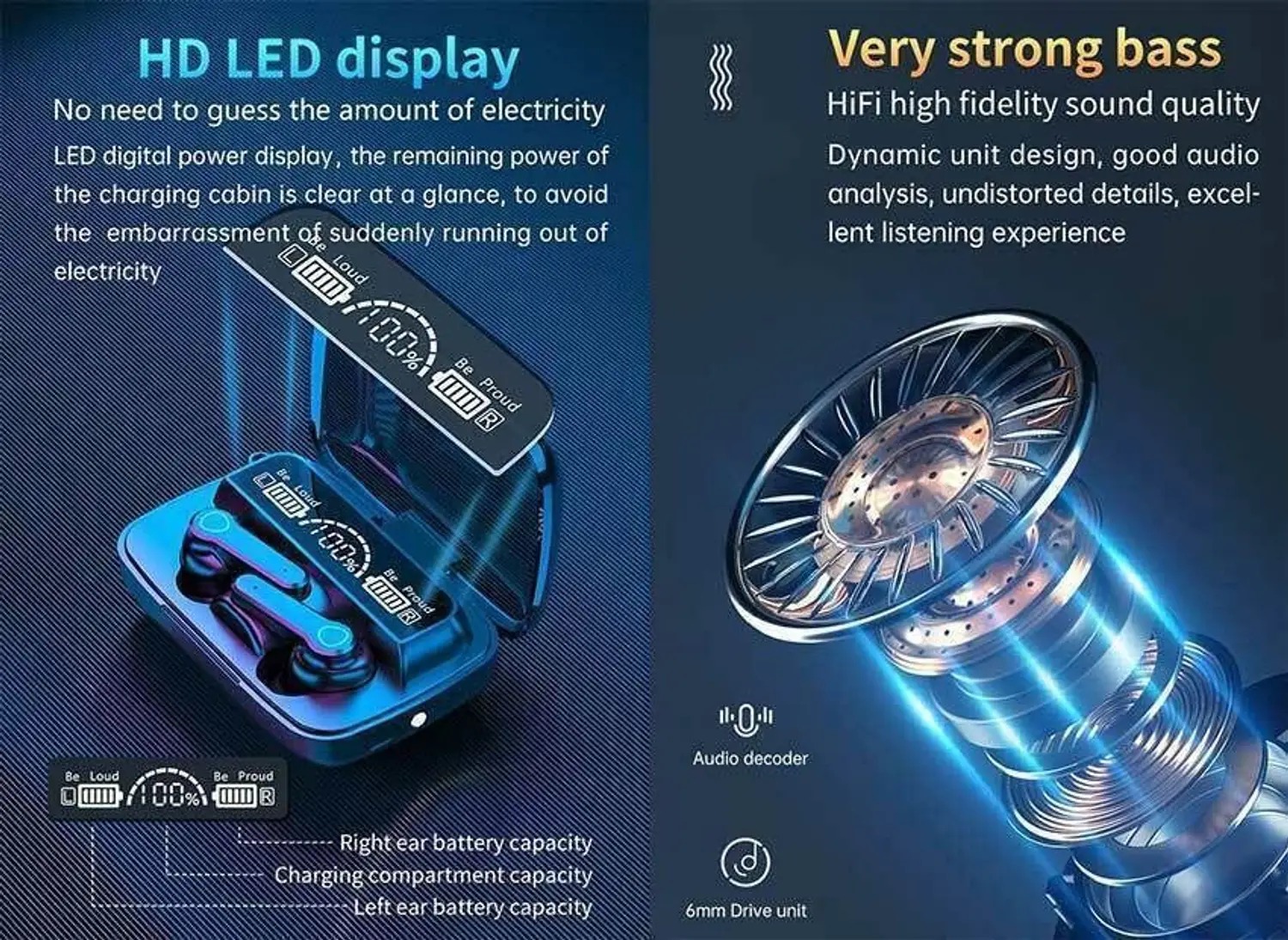 myxes New Edition TWS M19 Gaming Earbuds Bluetooth 5.0 Wireless LED Digital Display N8 Bluetooth - Image 3