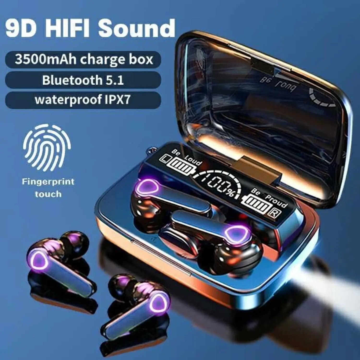 myxes New Edition TWS M19 Gaming Earbuds Bluetooth 5.0 Wireless LED Digital Display N8 Bluetooth - Image 6